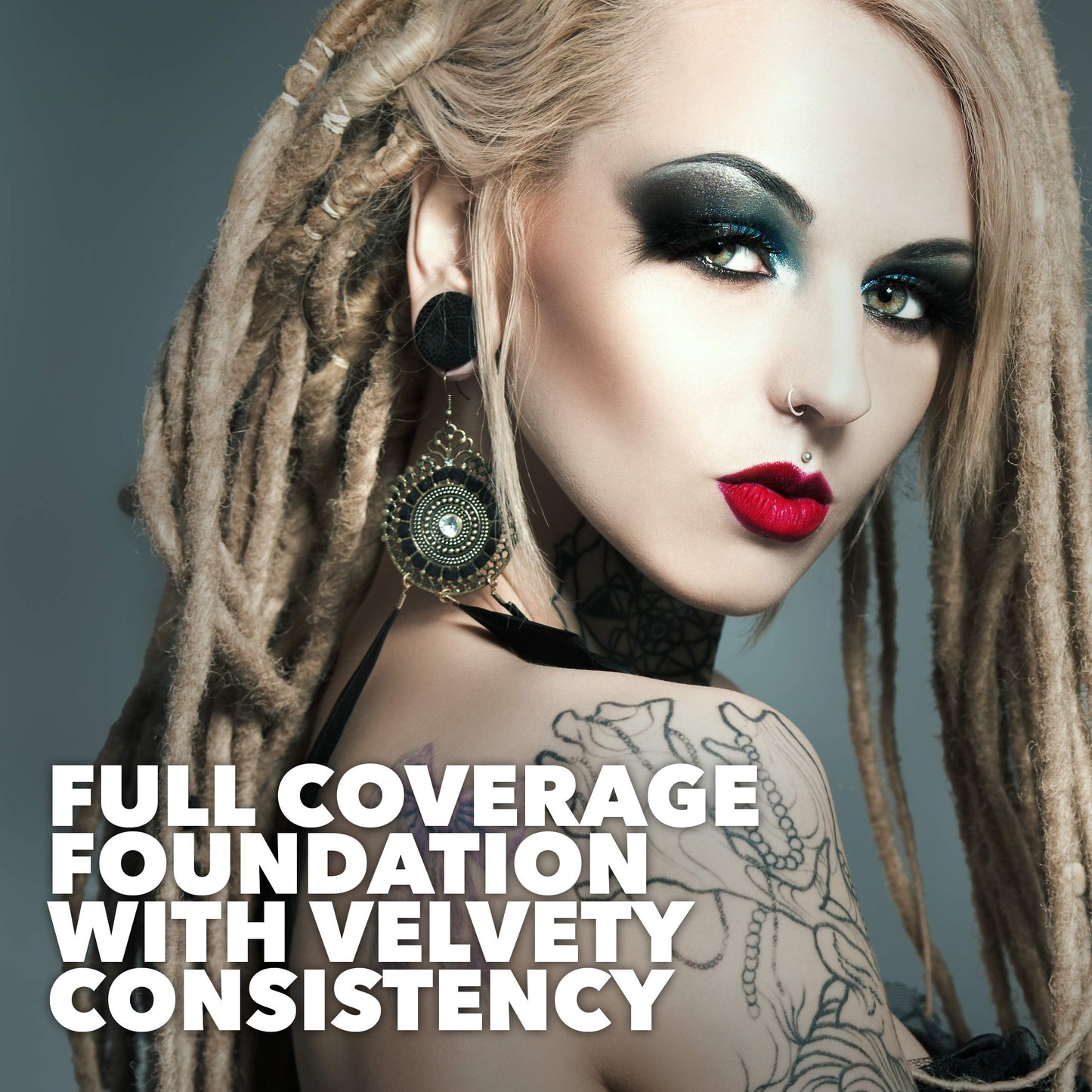 MANIC PANIC Goth White Cream to Powder Foundation - White Foundation for Goth Makeup, Cosplay & Halloween - Full Coverage & Matte Finish