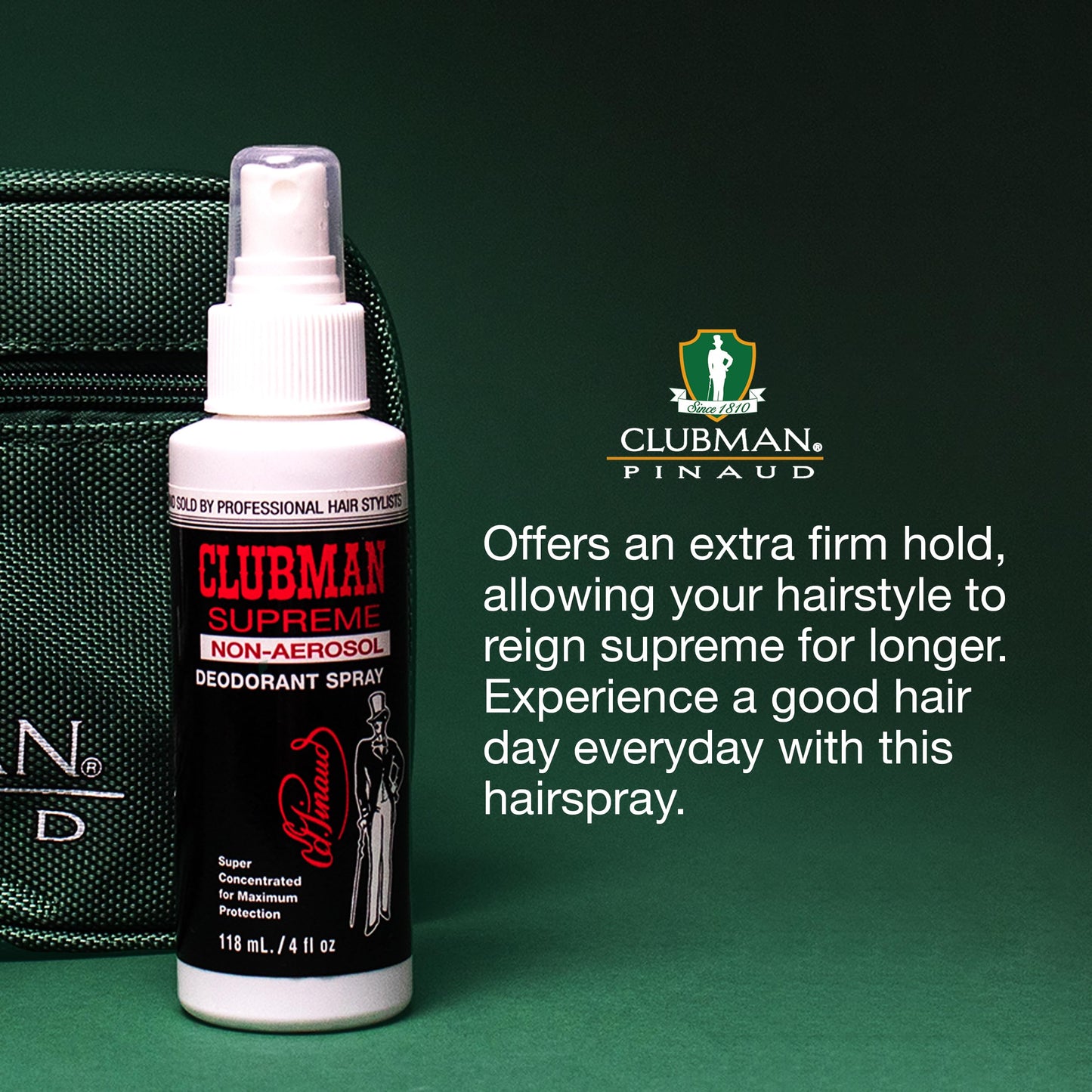 Clubman Supreme Non Aerosol Hairspray - Extra Hold Styling & Grooming Hair Spray for Men with Panthenol, 8 fl oz