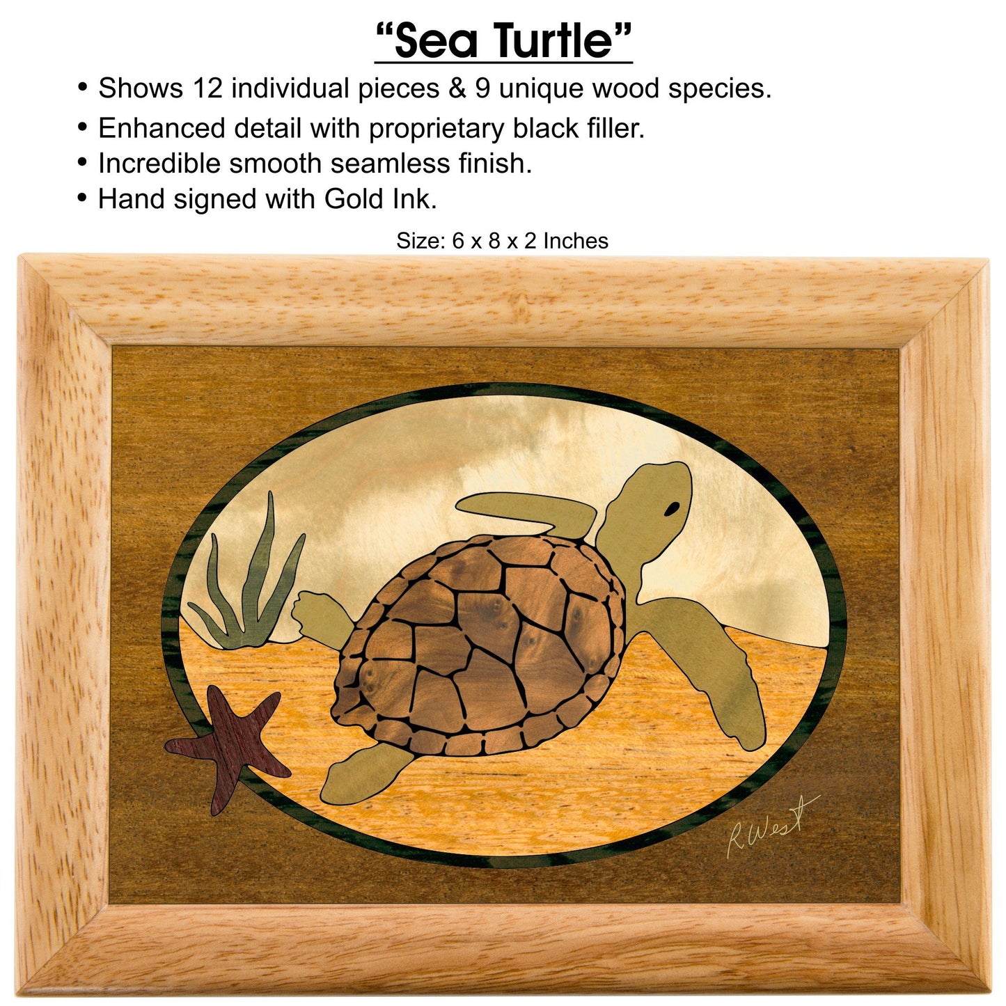 MarqArt Sea Turtle Wood Jewelry Box - Handmade USA - Unmatched Quality - Unique, No Two are the Same - Original Work of Wood Art - A Gift, Ring or…