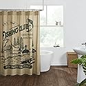 Pine Valley Quilts Fishing Club Cabin Rustic Lake House Shower Curtain 72x72