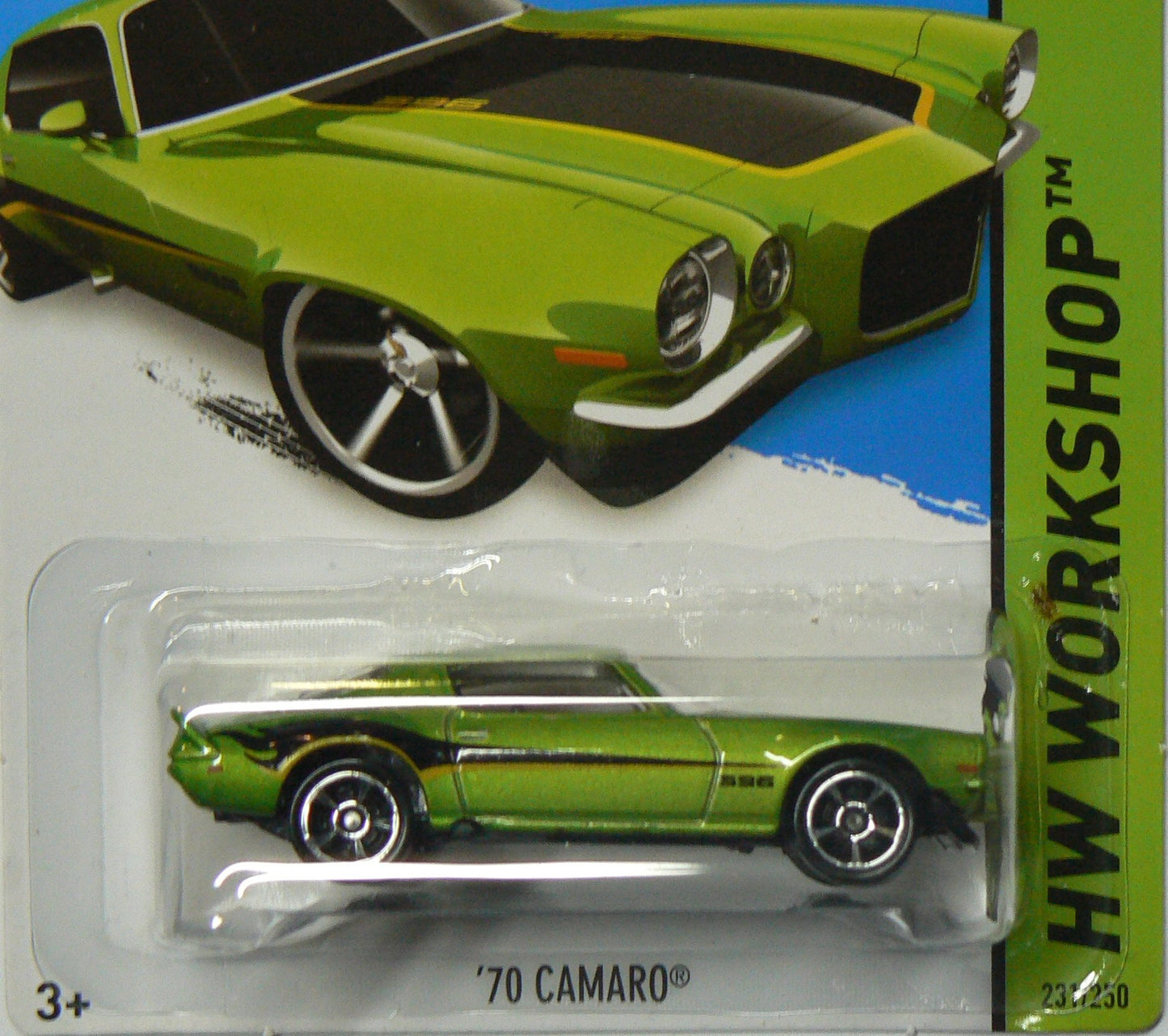 Hot Wheels 2014 Muscle Mania Hw Workshop Green '70 Camaro 231/250