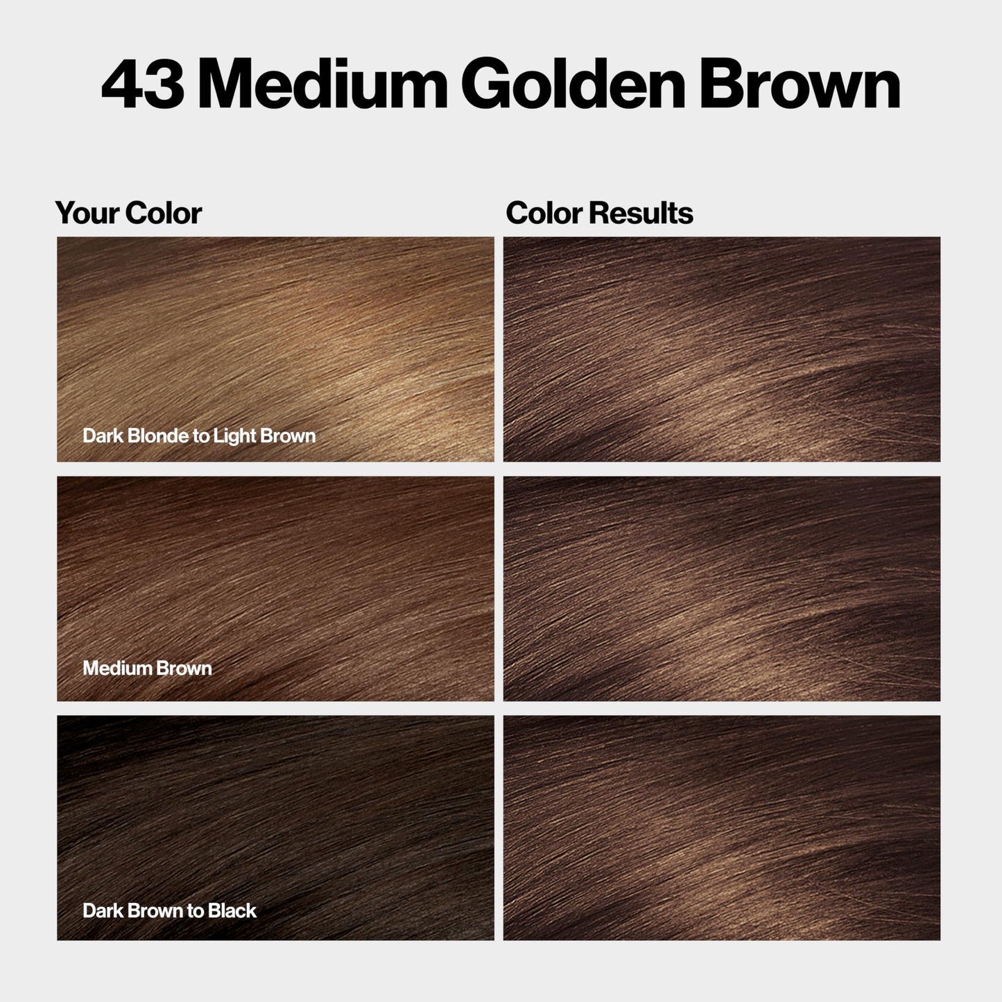 Revlon ColorSilk with Bond Repair Complex, Brown Permanent Hair Color, 100% Gray Coverage, Ammonia Free Hair Dye, Vegan Keratin, 43 Medium Golden