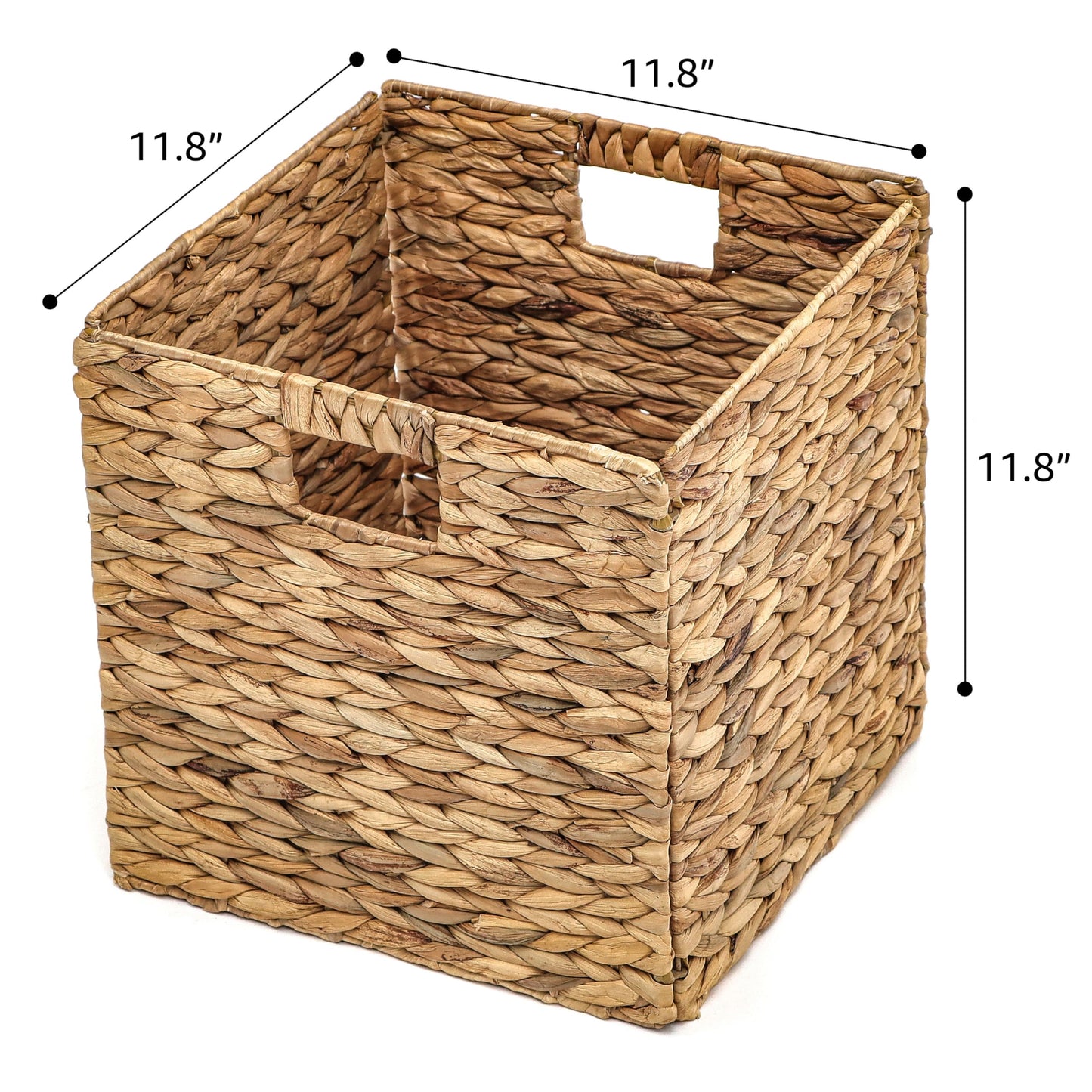 Trademark Innovations Foldable Hyacinth Storage Baskets with Iron Wire Frame (Set of 4)