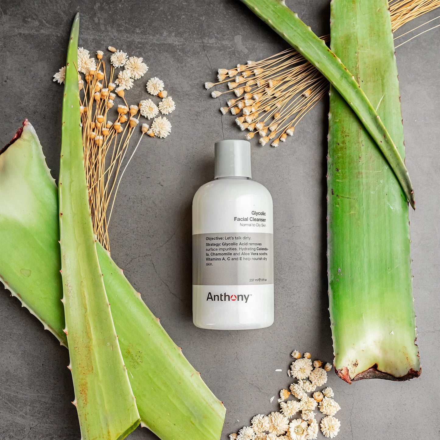 Anthony Glycolic Facial Cleanser for Men, Daily Exfoliating & Hydrating Face Wash, Shave Prep, Non-Foaming, Deep Cleansing, Gentle on Sensitive Skin