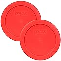 Pyrex 7200-PC 2-Cup Red Food Storage Replacement Lid (2-Pack) - Made in USA