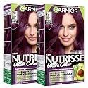 Garnier Nutrisse Ultra Color Hair Color, Permanent Hair Dye for Up to 8 Weeks of Bold, Vibrant, Fade-Resistant Results, Vegan & Cruelty-Free, V2 Dark