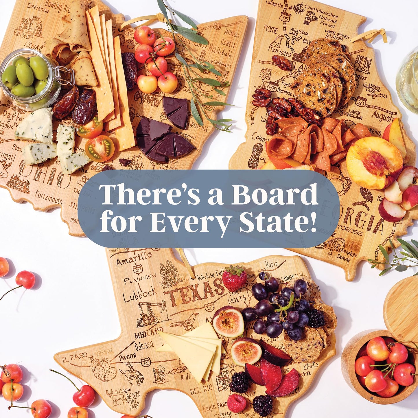 Totally Bamboo Destination Oklahoma State Shaped Cutting Board, Charcuterie and Cheese Serving Board - Oklahoma Gift for Home Décor or Everyday…