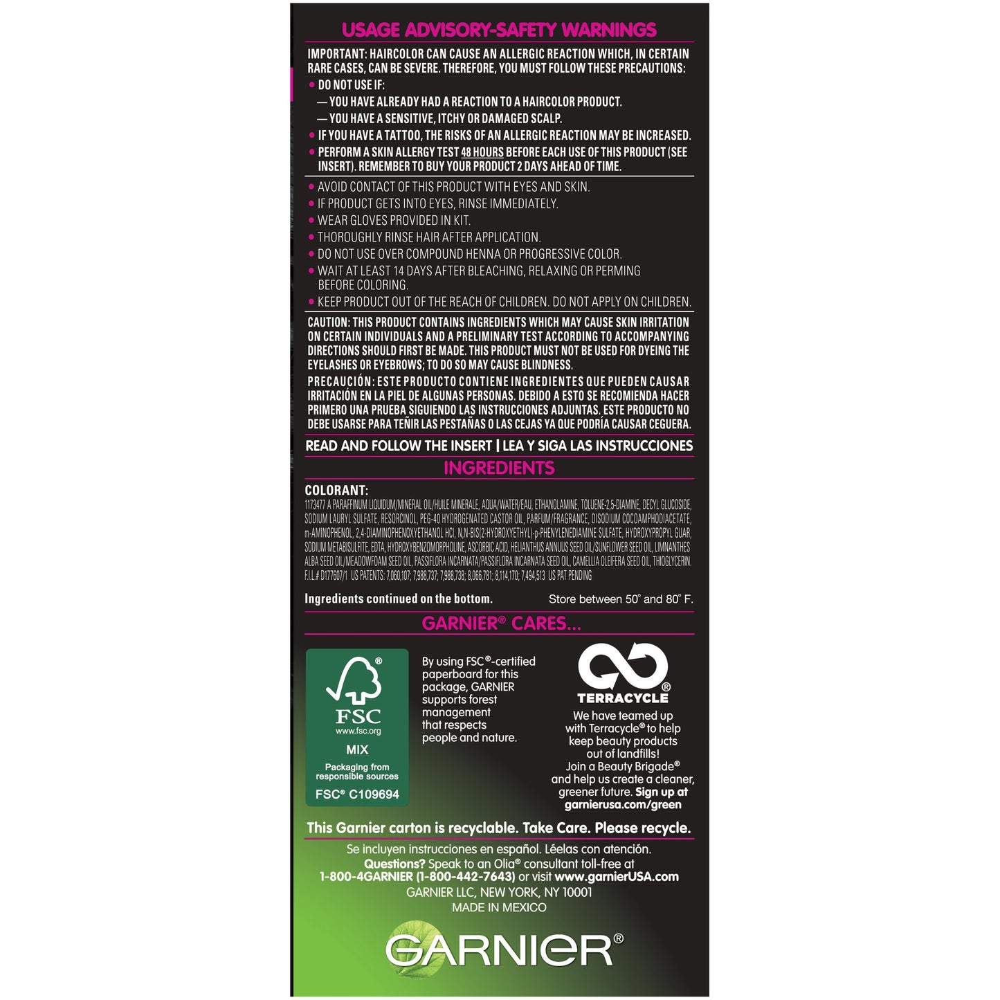 Garnier Olia Ammonia-Free Brilliant Color Oil-Rich Permanent Hair Color, 1.0 Black (Pack of 1) Black Hair Dye (Packaging May Vary)