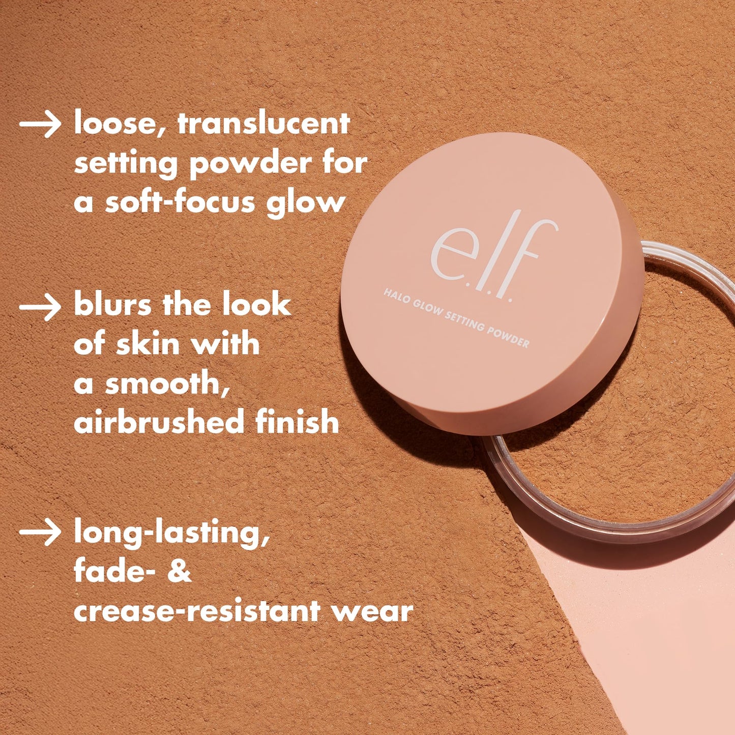 e.l.f. Halo Glow Soft Focus Setting Powder, Silky & Creates Soft Glow Without Shine, Smooths Pores & Lines, Vegan & Cruelty-Free, Deep/Rich