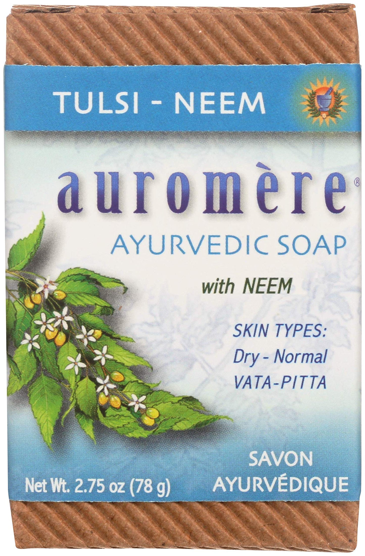 Auromere Ayurvedic Bar Soap, Tulsi Neem - Eco Friendly, Handmade, Vegan, Cruelty Free, Natural, Non GMO (2.75 oz), 3 pack Beauty & Personal Care Auromere