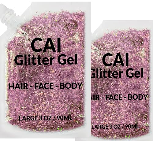 Face, Body & Hair Glitter Gel - Halloween Glitter for Kids and Women - 3 Oz Cosmetic-Grade Gel w/Moon & Stars for Festivals & Halloween Party, Easy
