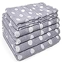 Beachland Polka Dot Bath Towel Set - Reversible Terry Cloth- Soft Cotton - Super Absorbent and Fast Drying Towels - Fade Resistant - Eco-Friendly…