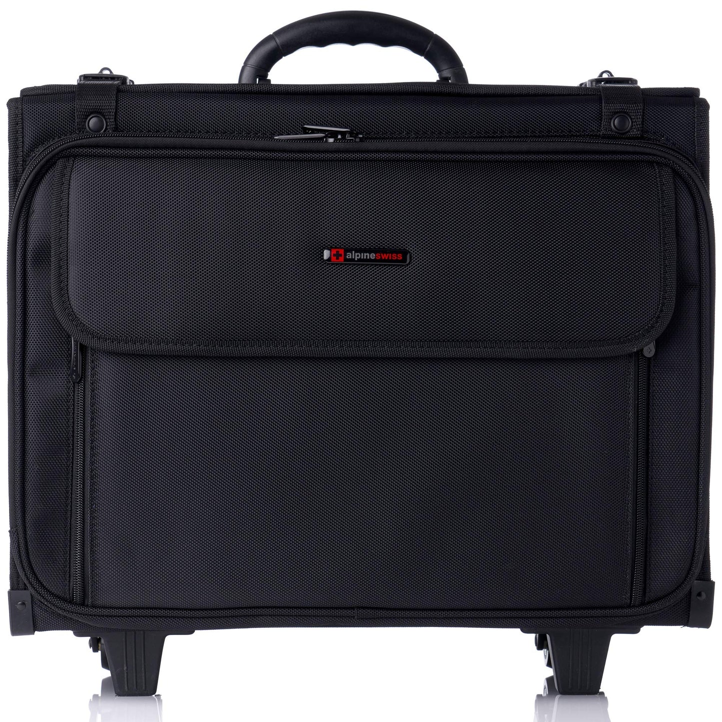 Alpine Swiss Rolling Briefcase | Laptop Bag For Men & Women | Hard Side Catalog Case on Wheels | Legal Size File Dividers | Lawyers Attache Case
