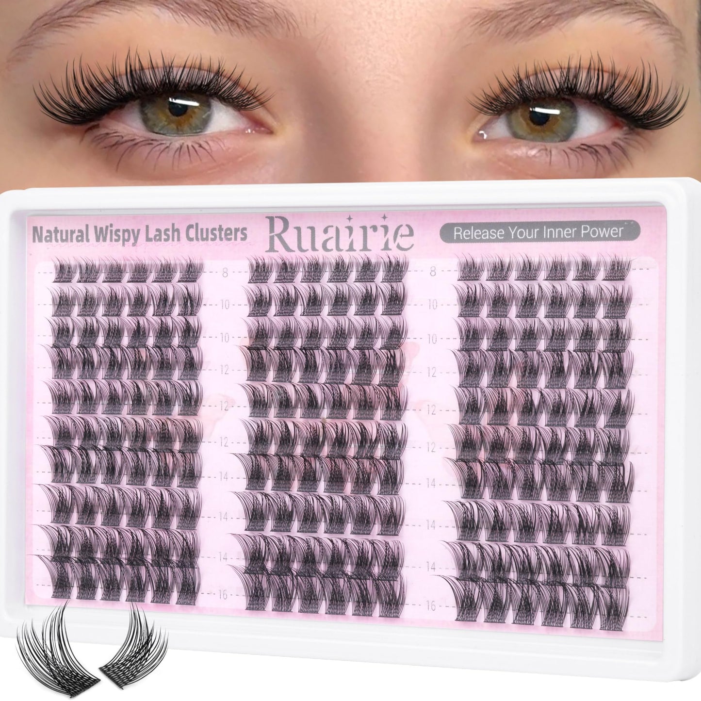 Wispy Lash Clusters Natural Cluster Eyelash Extensions 8-16mm Eyelash Clusters C-Curly Daily Wear Lashes Clusters Natural Bare Face Individual Lashes Beauty and Personal Care Ruairie Default Title