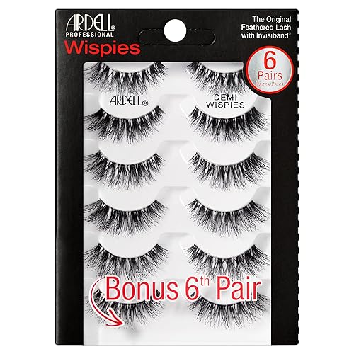Ardell Demi Wispies Eyelashes - Multi-Dimensional, Eyelashes Natural Look, 6 Pairs