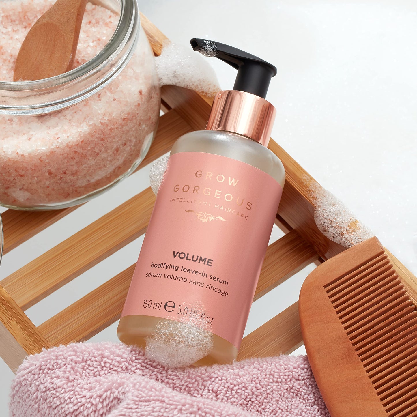 Grow Gorgeous Volume Bodifying Leave-in Serum, 150ml - Lightweight with Hyaluronic Acid for Thin, Flat Hair - Vegan