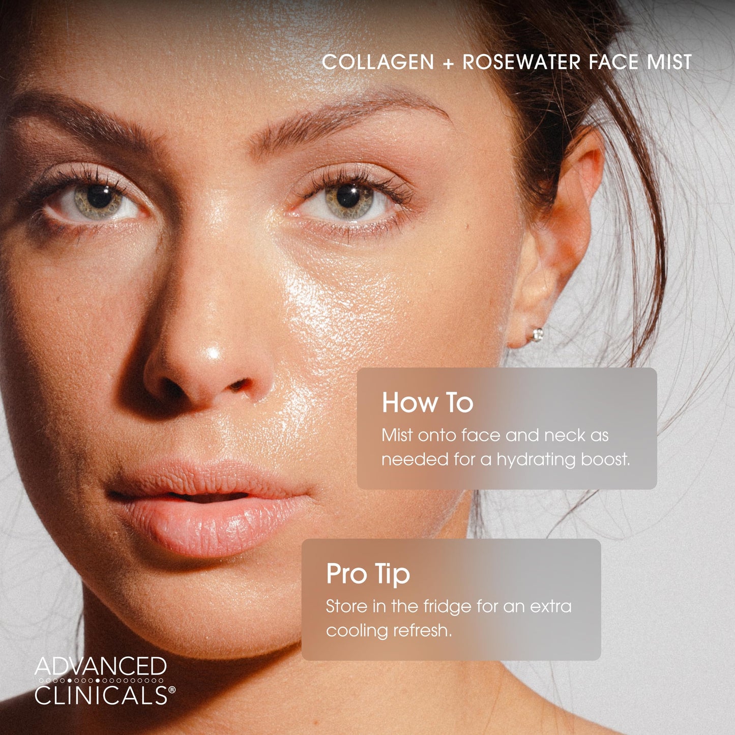 Advanced Clinicals Collagen Rosewater Face Mist Skin Care Reviving & Hydrating Facial Mist for Face | Instant Hydration Face Spray Toner with Pure