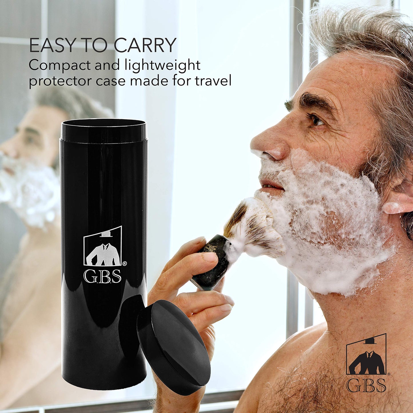 G.B.S Men's set Black Adjustable Safety Razor, Shower Gel Black Ceramic Mug, Lavender Aftershave, Shower Gel, and Shave Soap, Synthetic Brush Beauty and Personal Care G.B.S
