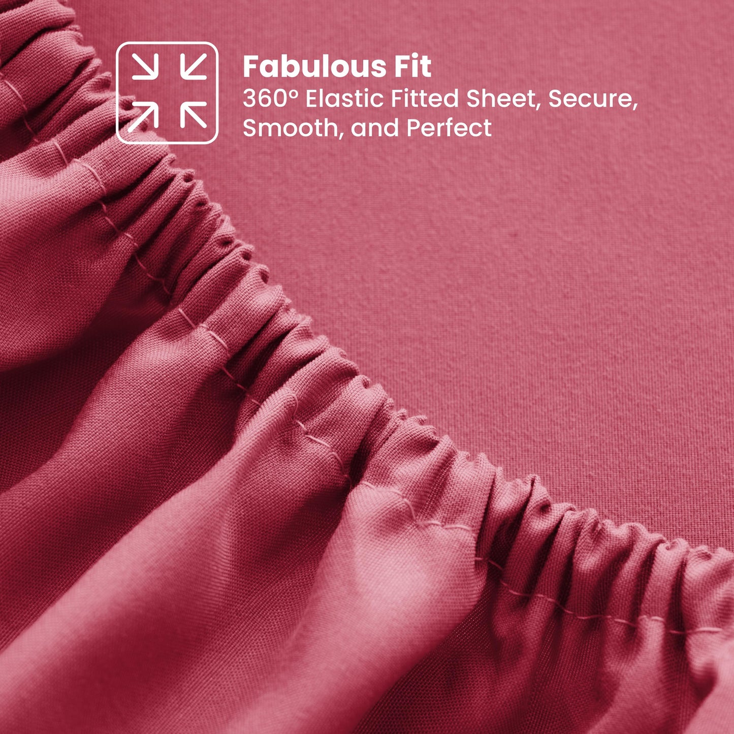 LUX Décor Queen Fitted Sheet Only - Easy to Fit 360 Elastic Microfiber Sheets - 16 Inches Deep Pocket - Wrinkles Fade Resistant - Burgundy