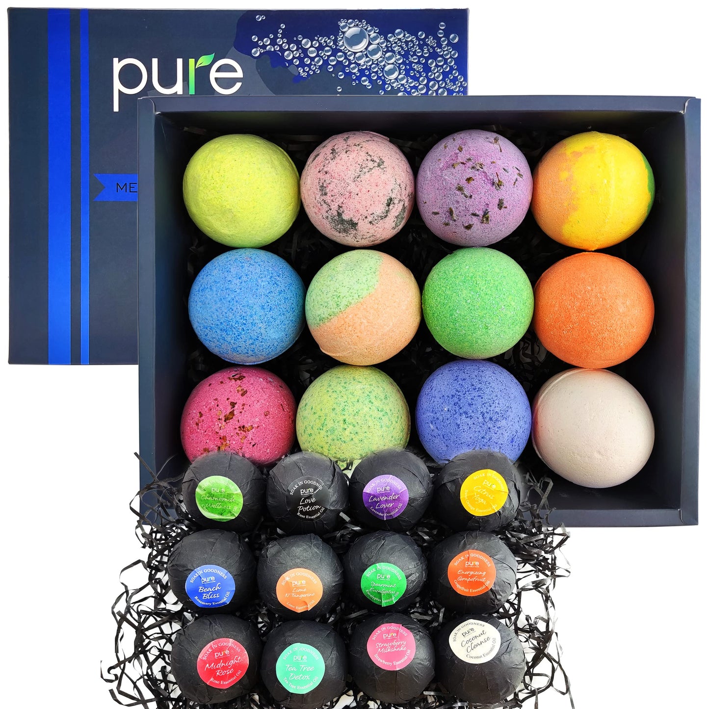 Pure Bath Bomb Gift Set for Men, 12 XL Organic Bath Bombs for Men Relaxing Bath Spa Gift Idea for Dad, Husband, Boyfriend, for Special Occasions Beauty and Personal Care Rachelle Parker