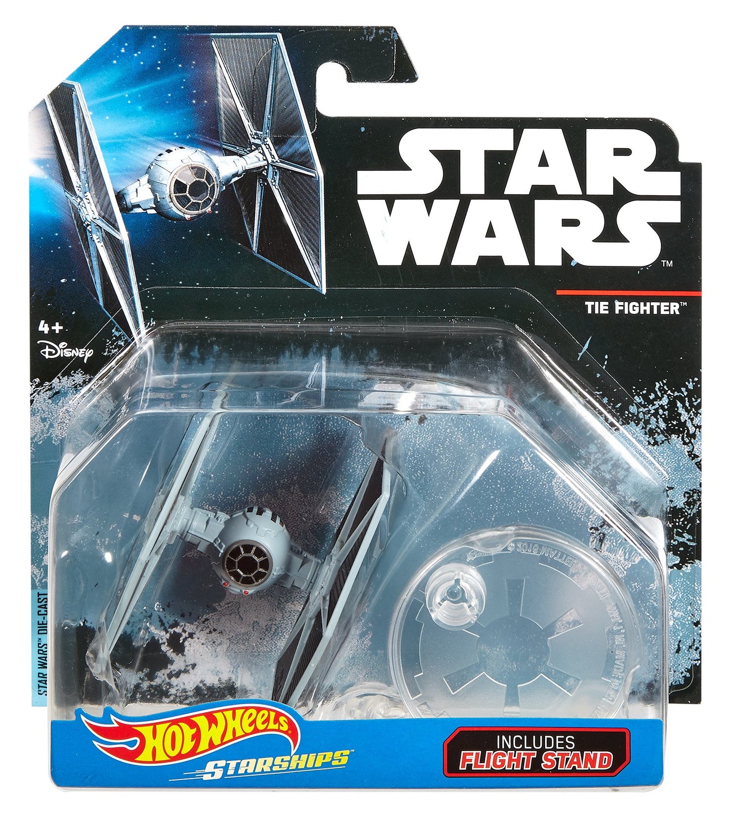 Hot Wheels Star Wars Rogue One Starship Vehicle, TIE Fighter, Blue