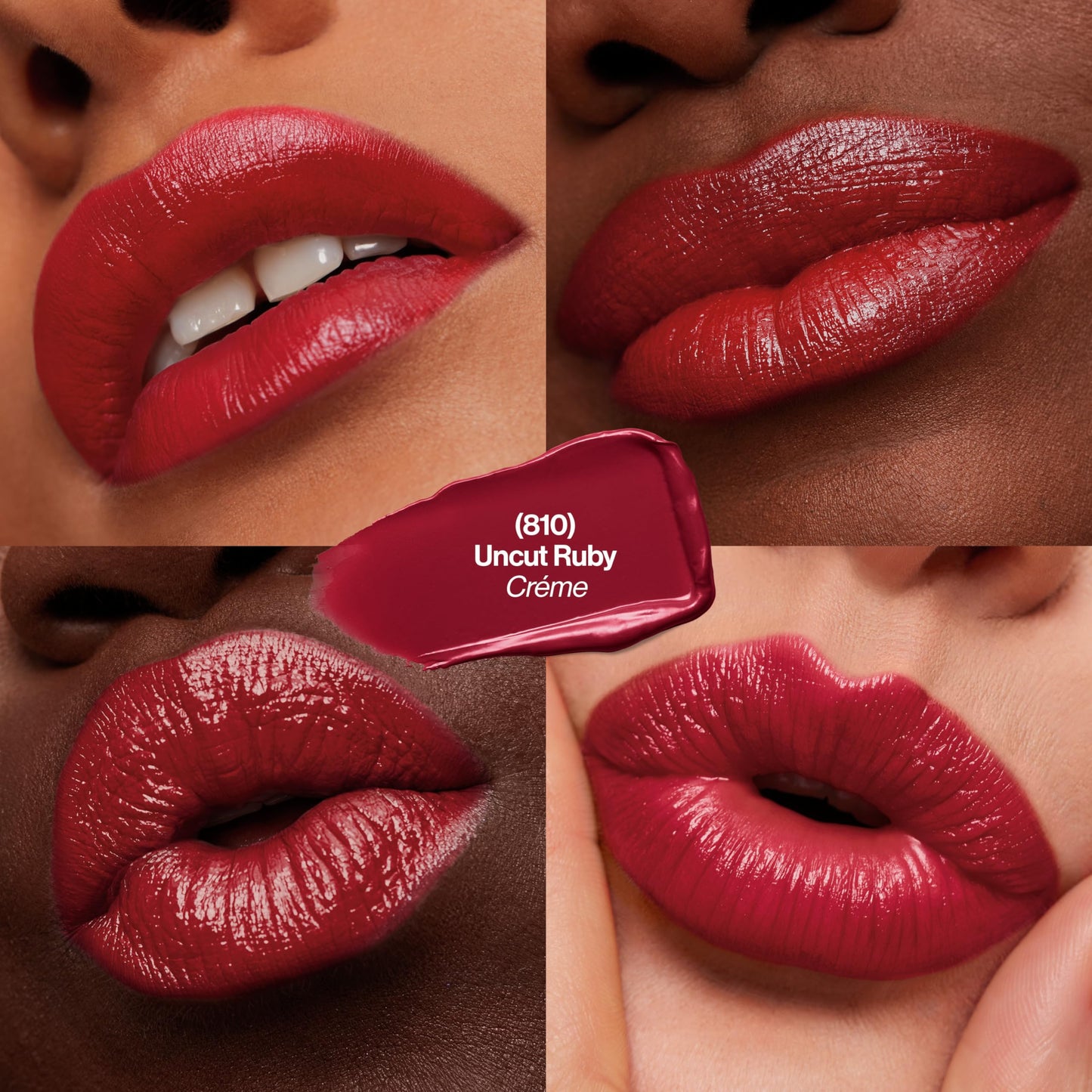 Revlon Super Lustrous Lipstick, Creamy Formula For Soft, Fuller-Looking Lips, Moisturized Feel, 810 Uncut Ruby, 0.15 oz