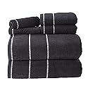 Lavish Home 6 Piece Bathroom Towels Set - 525GSM 100% Cotton Bathroom Essentials - 2 Bath Sheets, 2 Hand Towels, and 2 Wash Cloths for Bath, Shower…