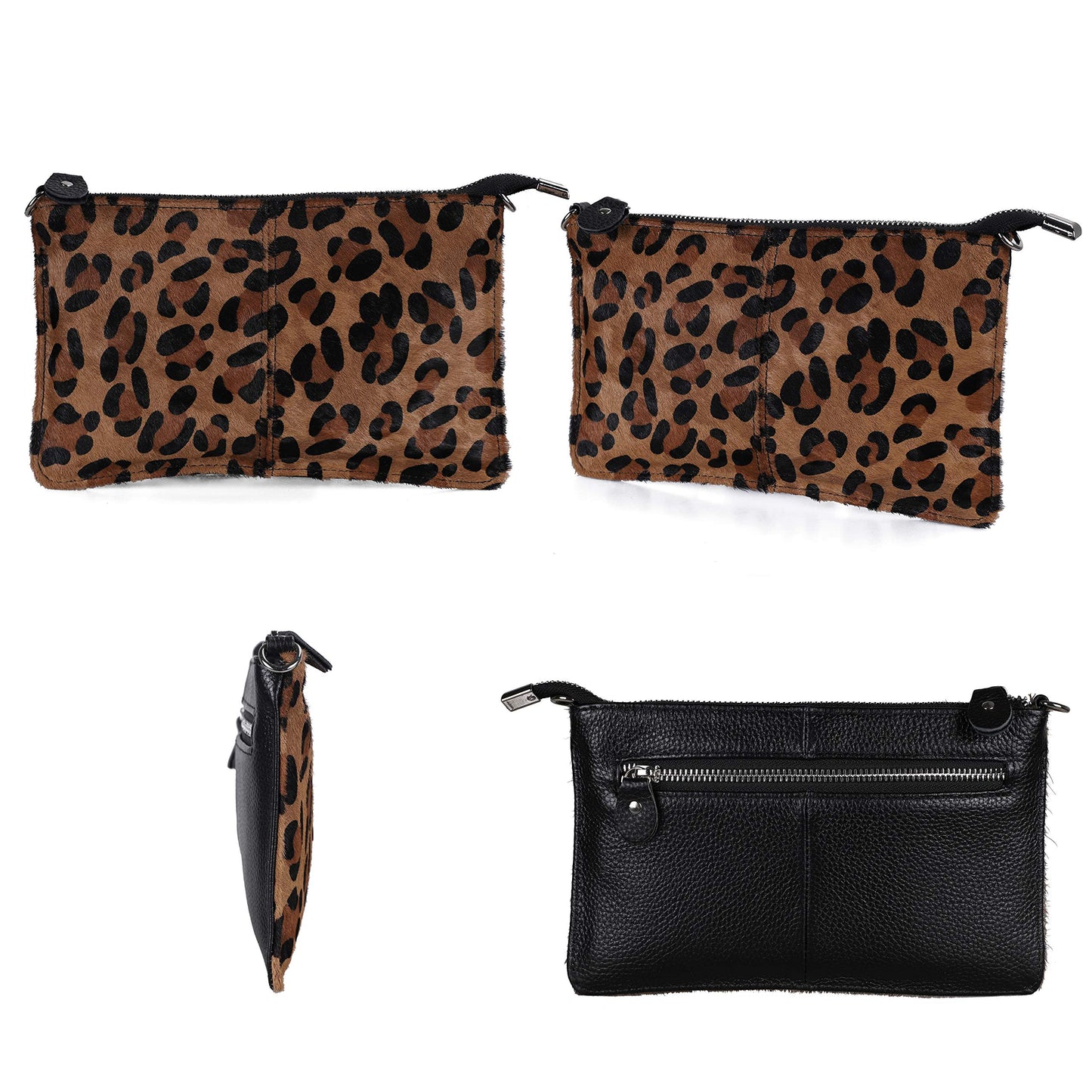 befen Women's Leather Wristlet Mini Crossbody Bag, Small Shoulder Bag Clutch Purse