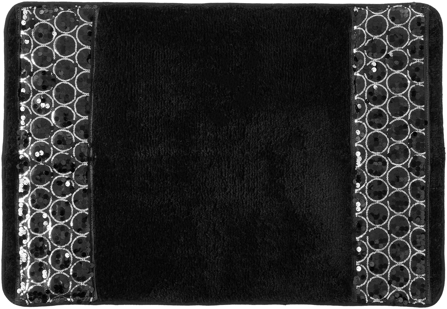 Popular Bath Sinatra Black Bathroom Rug Classic Luxury Bath Rug Contemporary Decor Black Bath Mat for Shower Unique Design Stylish Bling Mosaic, size…