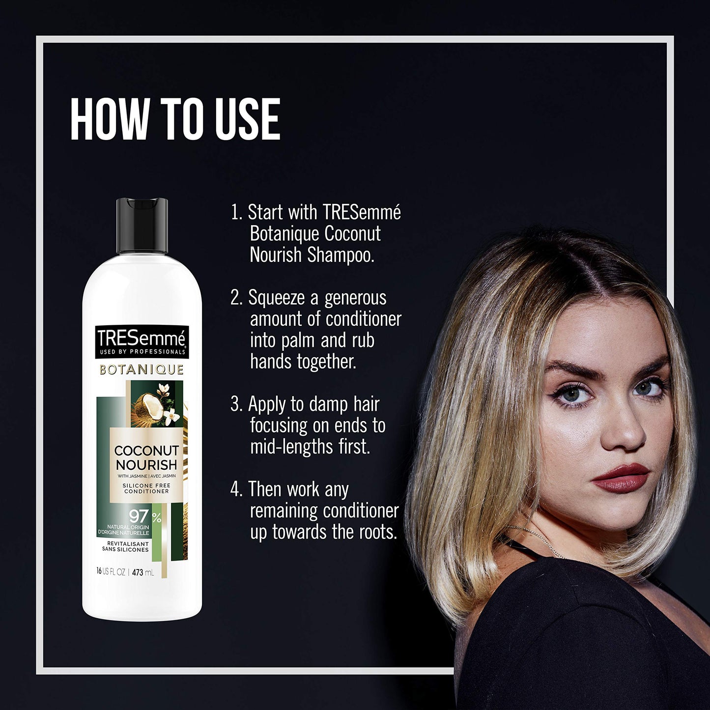 TRESemmé Botanique Conditioner for Dry Hair And Damaged Hair Botanique Coconut Nourish 92% Natural Derived Ingredients with Professional Performance
