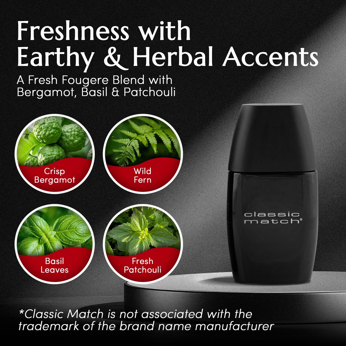 PB ParfumsBelcam CM Noir Eau De Toilette Spray for Men – Fresh Fougere Cologne, Bergamot, Basil, Patchouli, Long-Lasting Scent