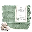 MAURA Basics Performance Bath Towels 100% Turkish Cotton with Hook Loops. Extra Large Luxury Absorbent Plush Towel Sets for Bathroom, Daily Use…