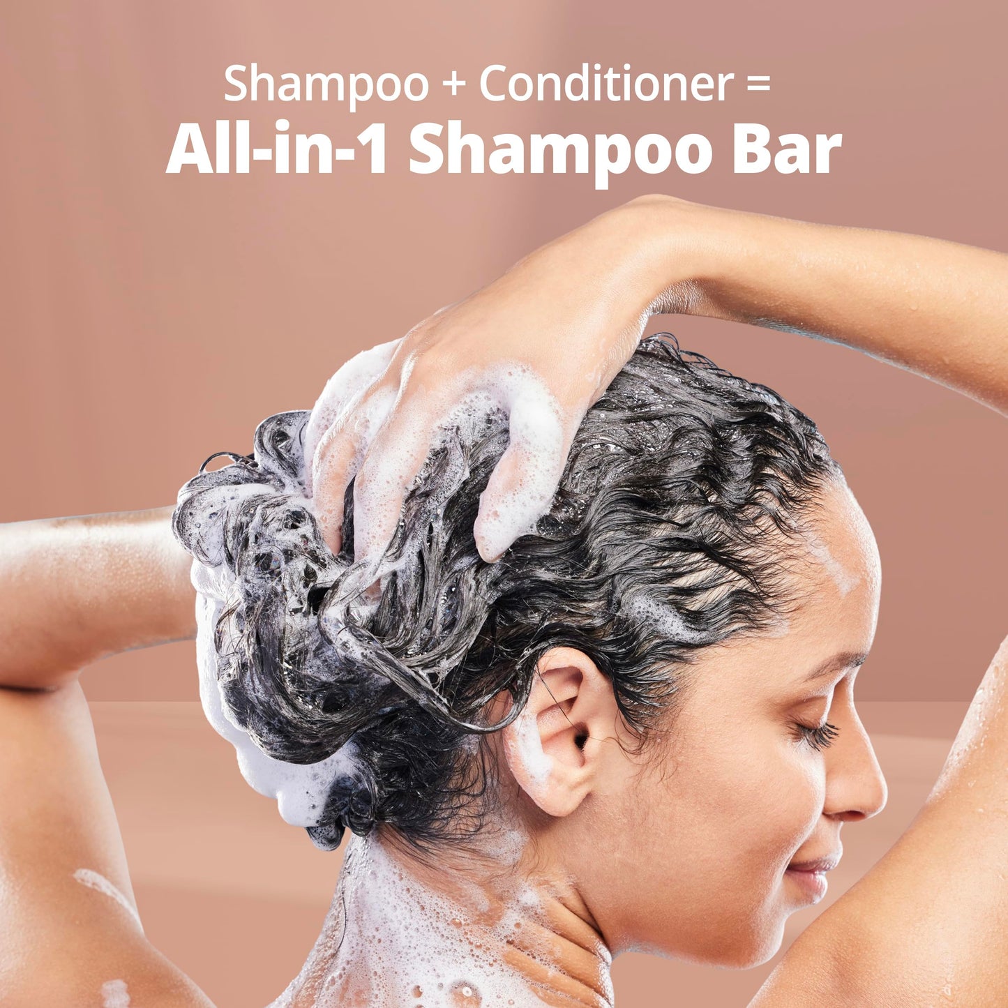 Opuluxe Rice Protein 2-in-1 Shampoo & Conditioner Bar - Strengthening & Moisturizing - Scalp Care with Argan Oil & Shea Butter - Travel Friendly