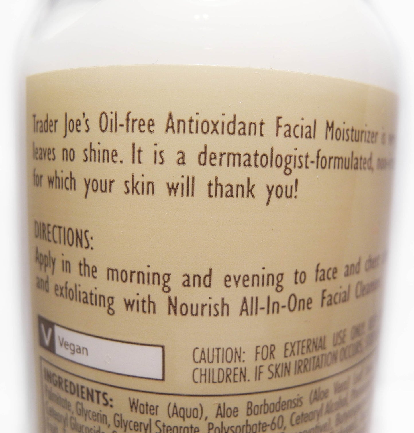 Trader Joe's Nourish Oil-Free Antioxidant Facial Moisturizer 6oz