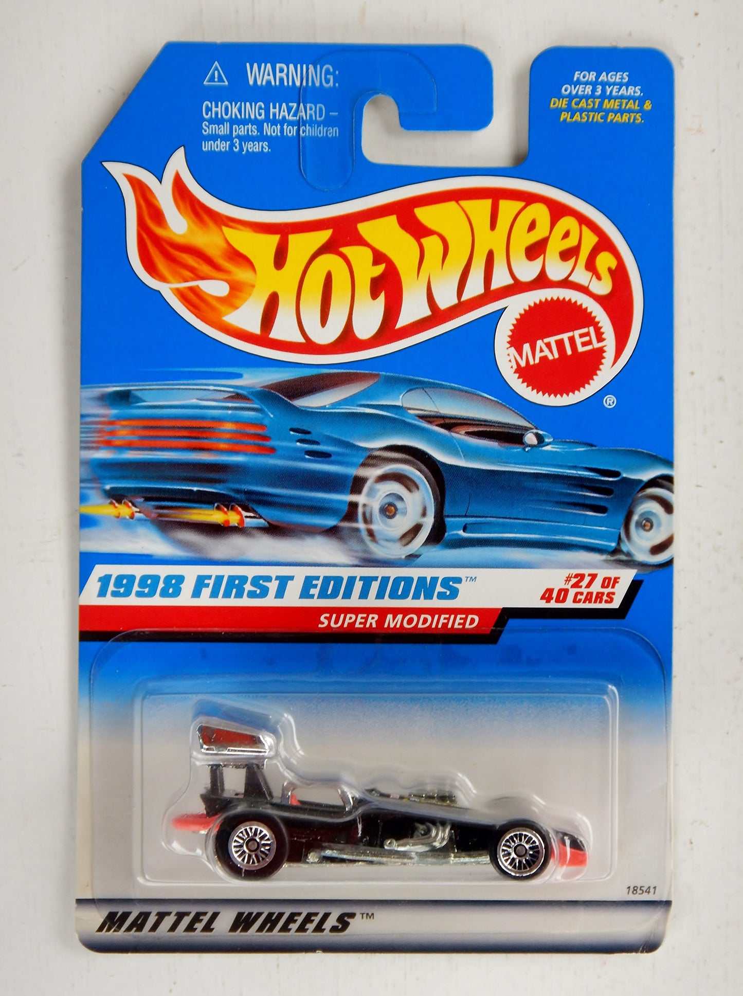 1998 - Mattel / Hot Wheels - Super Modified (Black) - 1998 First Editions #27 of 40 Cars - Collector #664 - MOC - Out of Production - Collectible