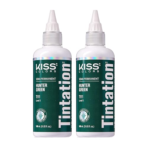 Red by Kiss Tintation Semi-Permanent Hair Color, Aloe Vera Water Based, Argan Oil, Olive Oil, Collagen & Keratin, Long-Lasting Color Dye (Hunter