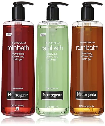 Neutrogena Rainbath Multi-pack of 3, 1 Original Formula, 1 Pomegranate and 1 Pear & Green Tea, 16 fl oz bottles