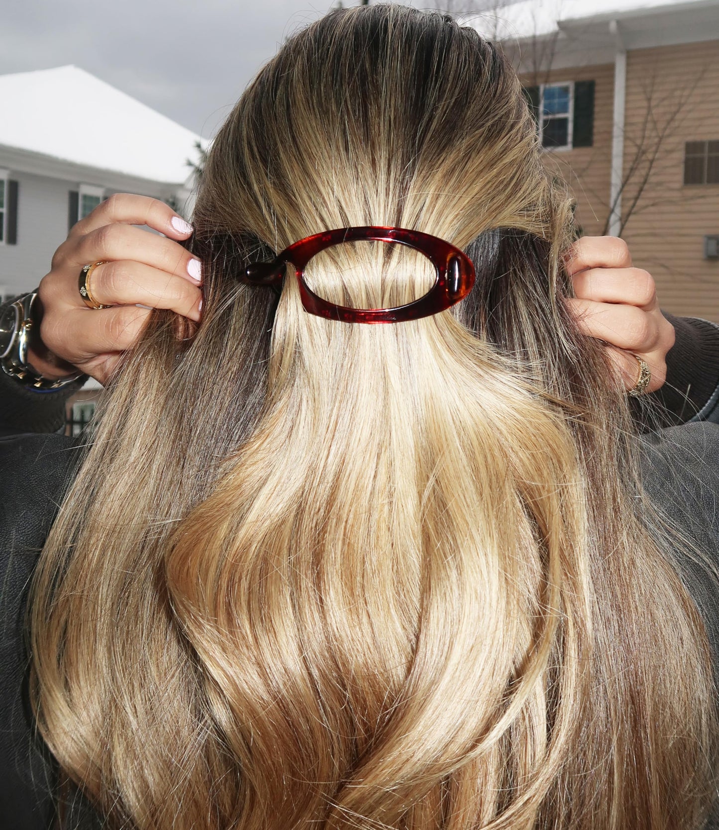 Camila Paris CP2316 French Hair Barrette Clip, Flexible Ponytail Holder No Metal Parts, Strong Hold Grip Hair Clips for Women, No Slip and Durable