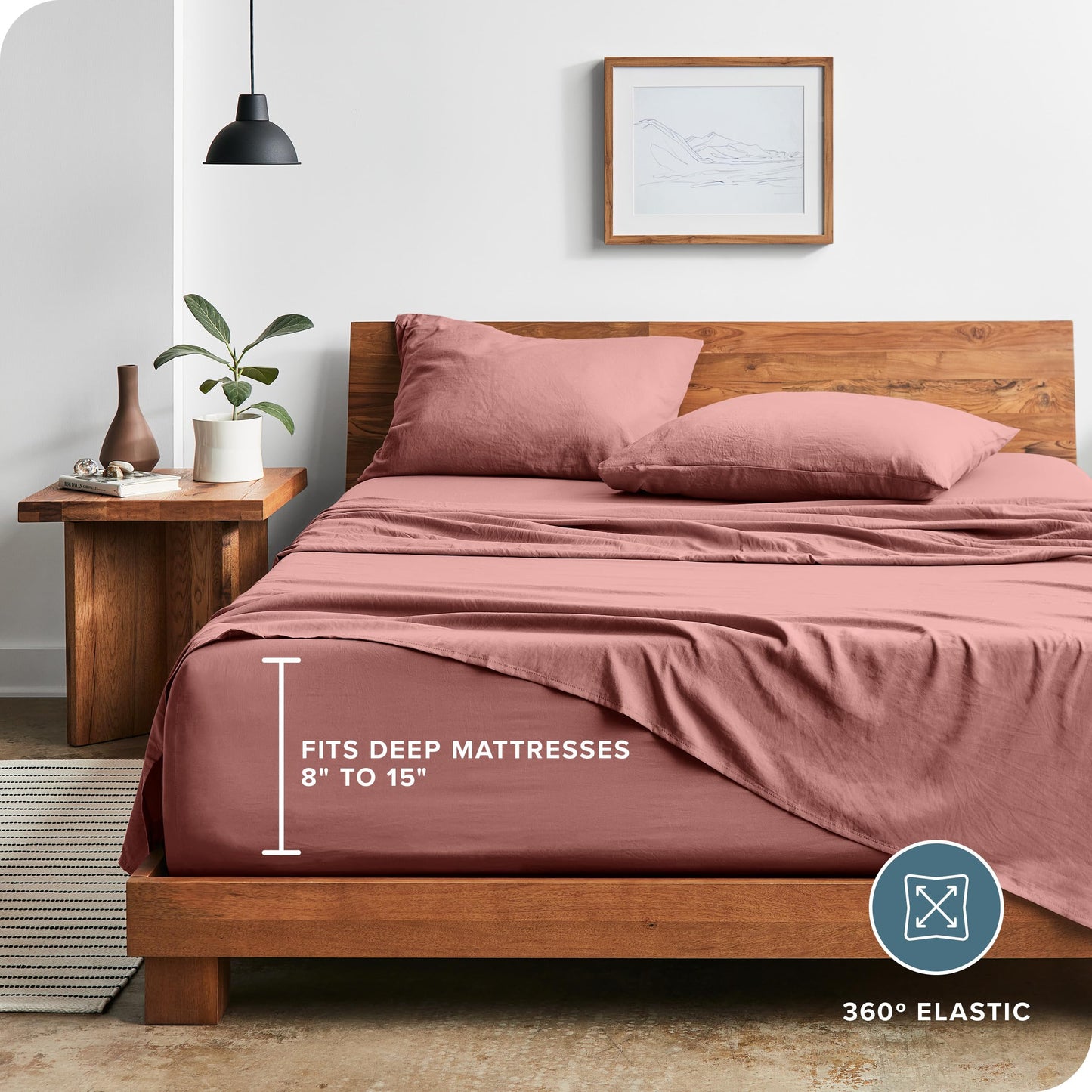 Bare Home Queen Sheet Set - Luxury 1800 Ultra-Soft Stonewashed Microfiber - Double Brushed - Deep Pockets - Easy Fit - Breathable Bedding - Sheet Sets