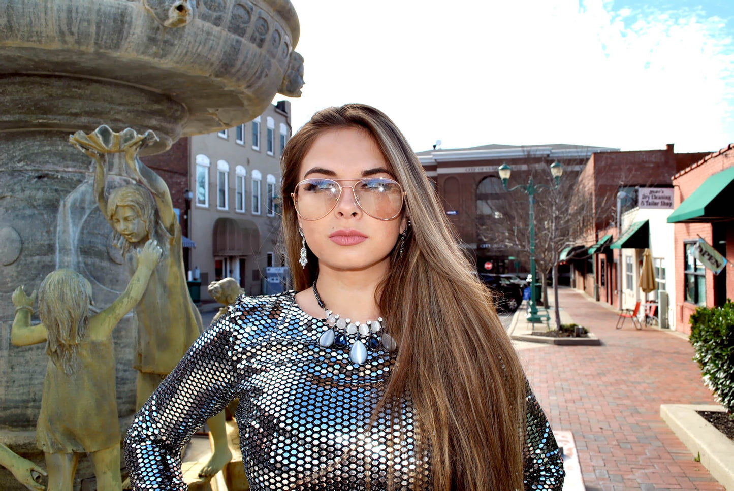 Aviator Clear Lens Gold Metal Sunglasses Men's Women's Non-Prescription OWL