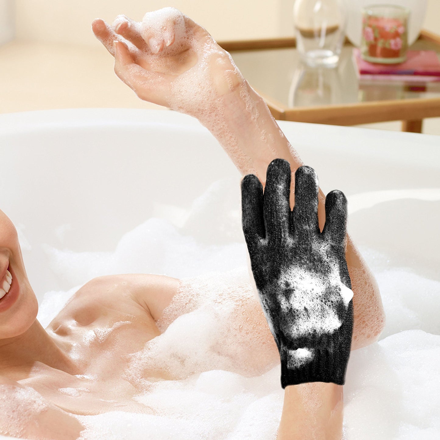 MIG4U Exfoliating Shower Gloves for Bath, Premium Nylon Body Wash Bathing Gloves for Men Women Spa, Massage and Skin Scrub, Dead Skin Remover