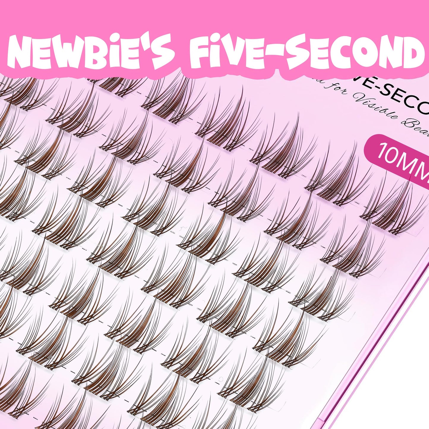 VEYESBEAUTY Brown Manga Lash Clusters Eyelash Extensions Thin & Invisible Band DIY Individual False Eyelashes Newbie's Five-Second Series Wispy Lash Beauty and Personal Care VEYESBEAUTY