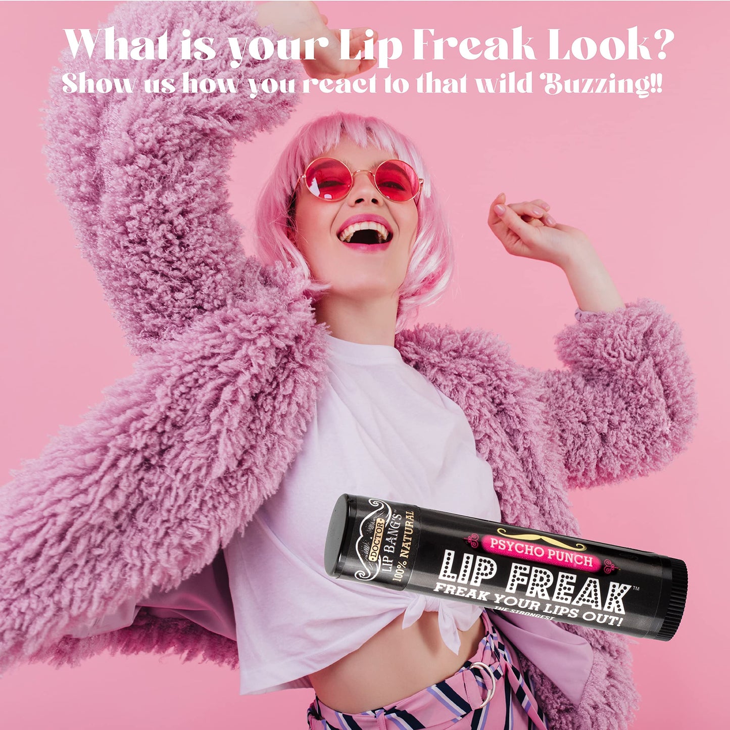 Doctor Lip Bang's BUZZING Lip Balm - Lip Freak - 100% All Natural - Cruelty Free - Psycho Punch - 2 Pack Beauty and Personal Care Doctor Lip Bang's