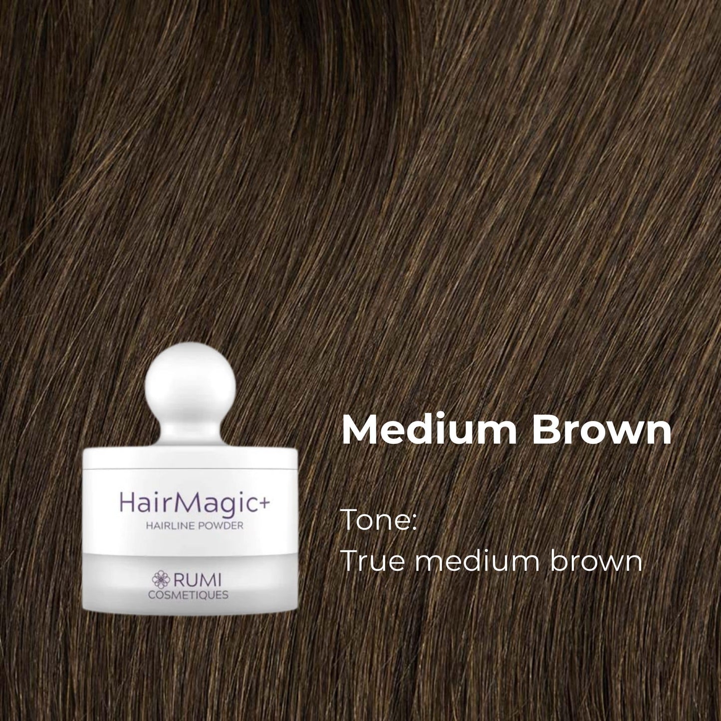 Rumi Cosmetiques HairMagic+ Root Touch Up Powder for Mature Women - Instant Gray Hair Coverage & Hairline Filler - Water-Resistant, Natural Finish