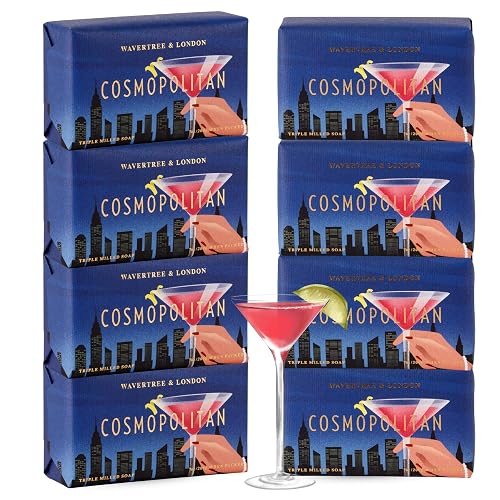 Wavertree & London Cosmopolitan Scented Natural Soap (8 Bars), 7oz Moisturizing French Triple Milled Soap Bars enriched with shea butter - Pure Plant