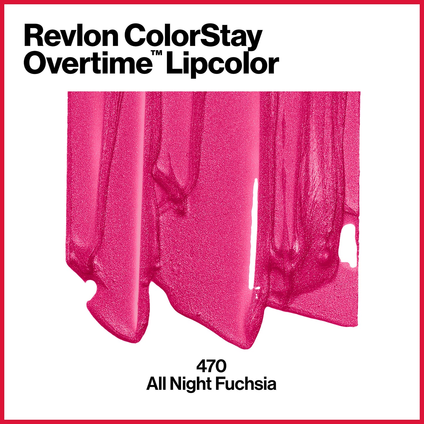 Revlon Liquid Lipstick with Clear Lip Gloss, ColorStay Overtime Lipcolor, Dual Ended with Vitamin E, 470 All Night Fuchsia, 0.07 Fl Oz