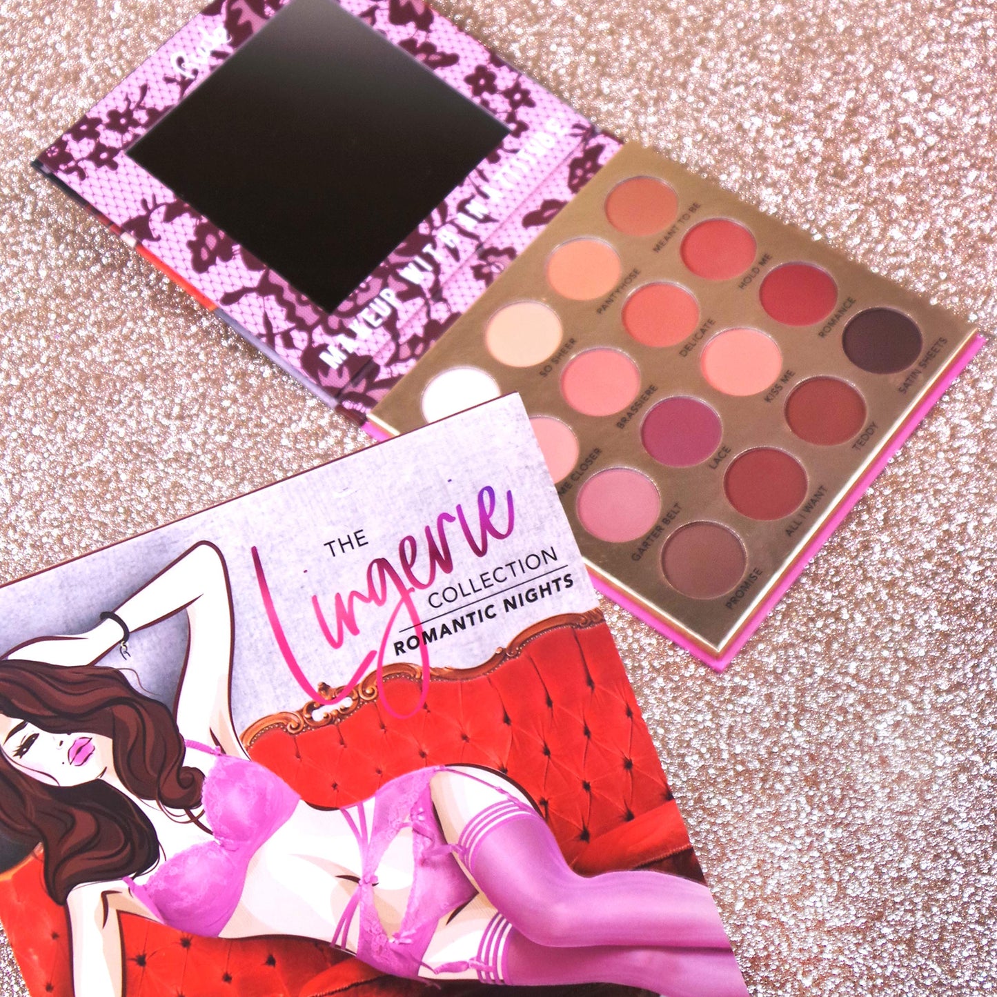 Rude Cosmetics Lingerie Collection 16 Matte Eyeshadow Palette - Romantic Nights Eye Shadow Women 0.53 oz