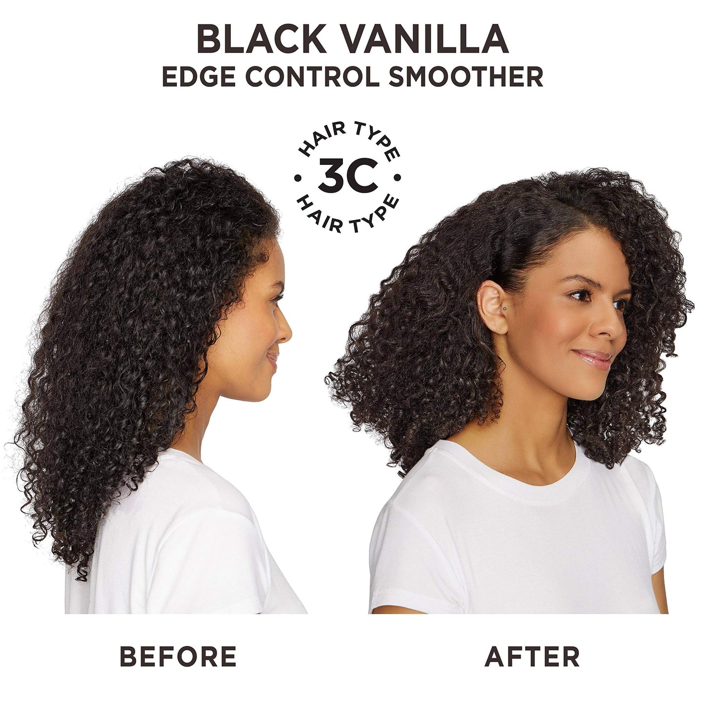 Carol's Daughter Black Vanilla Edge Control for Curly, Wavy or Natural Hair, Clear Edge Smoother for Dry, Dull or Brittle Hair, 2 Oz