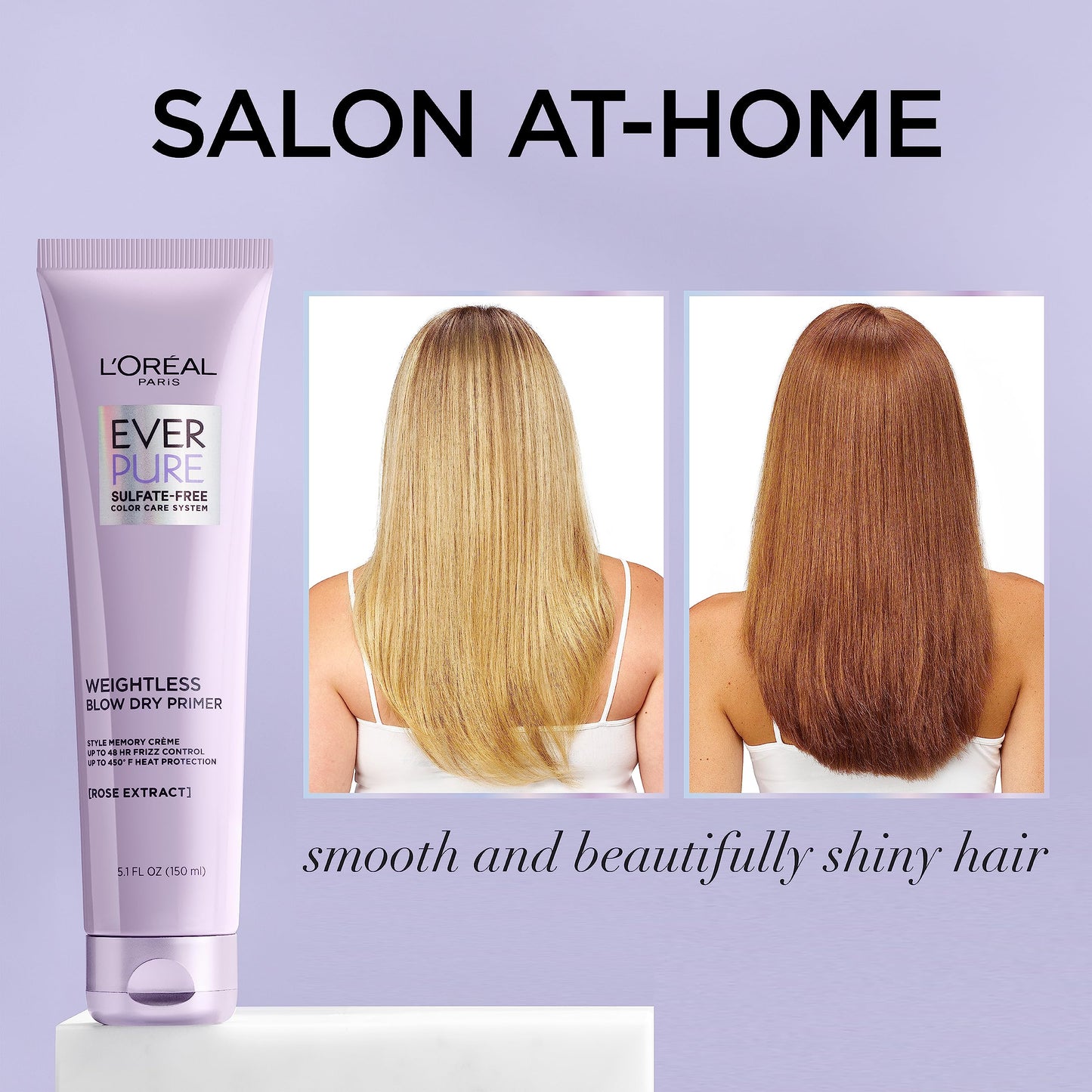 L'Oreal Paris Blow Dry Primer for 48 HR Frizz Control, Sulfate Free, EverPure 5.1 fl oz