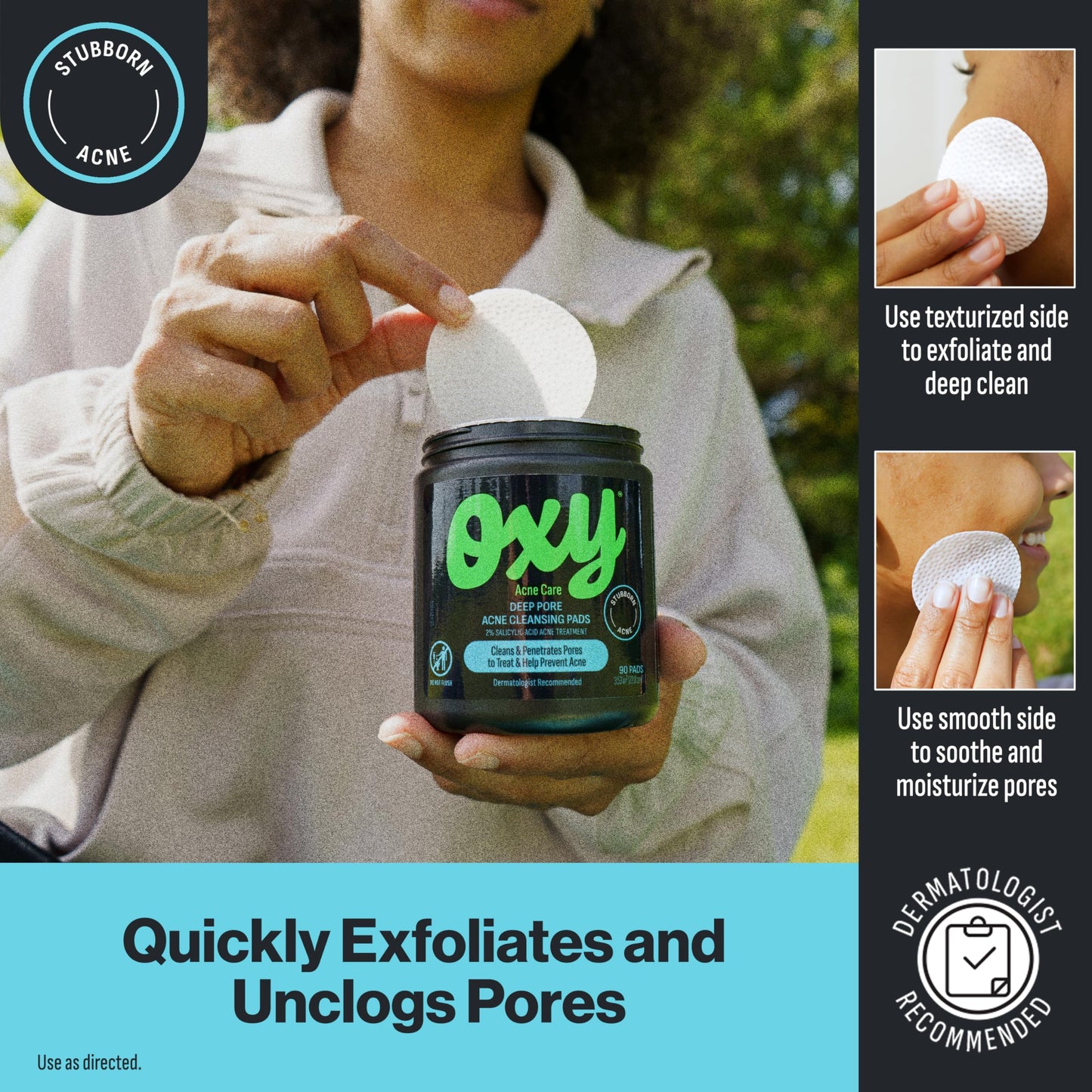 Oxy Deep Pore Acne Facial Cleansing Pads, Maximum Strength 2% Salicylic Acid Stubborn Acne Treatment, Fights Breakouts, Exfoliates, Unclogs Pores Beauty and Personal Care Oxy